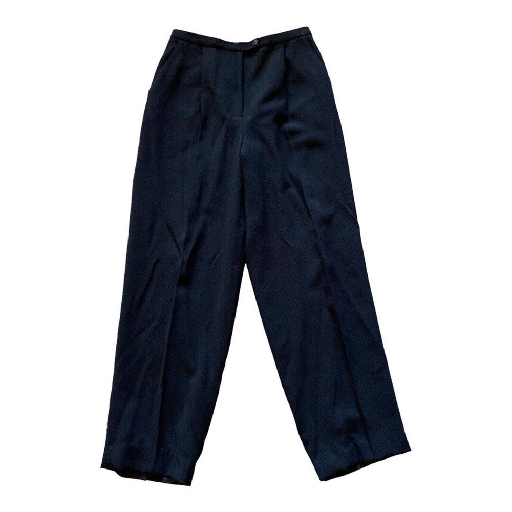 Vintage Valerie Stevens Dress Pants Black Wool Pleated Career 10 Waist:14 X30")